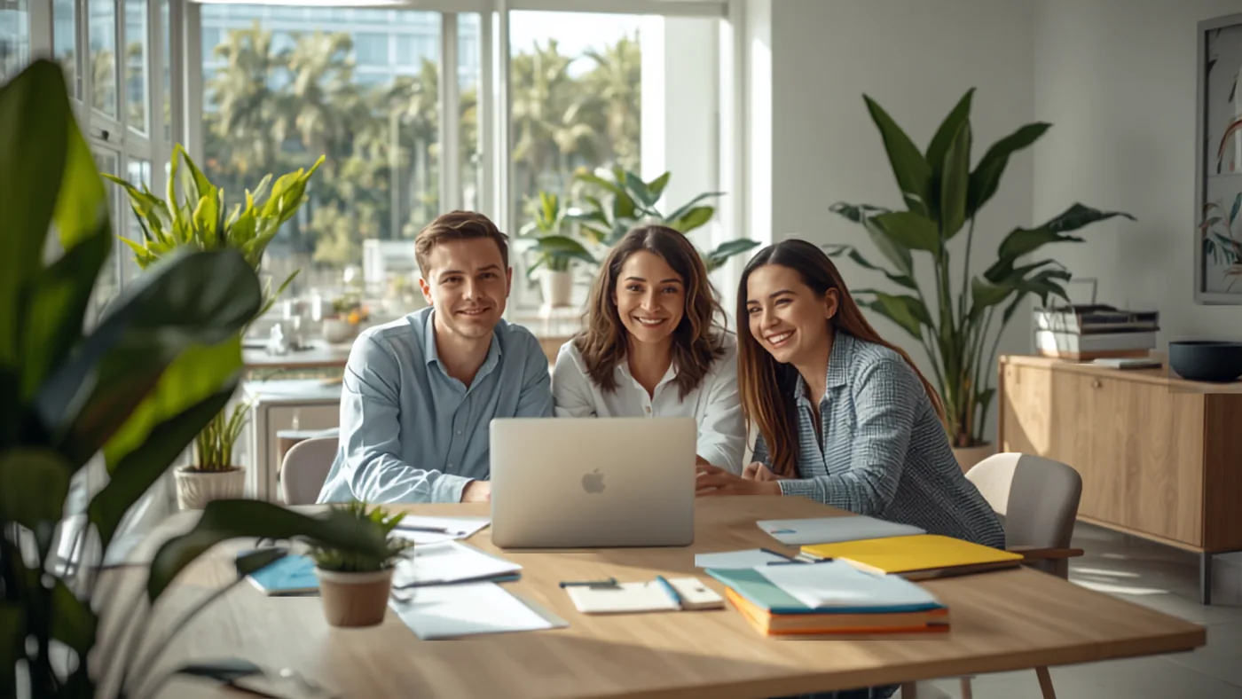 Equipo de una empresa o emprendimiento uruguayo trabajando